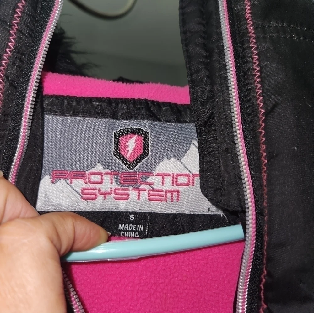 Protection System Weather Coat - Size  (5) Pink and Black with hood